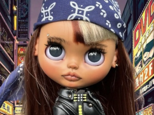 Blythe doll, custom blythe doll, art doll, ooak custom, piercing, customized doll, gift for her, fashion doll, Harper